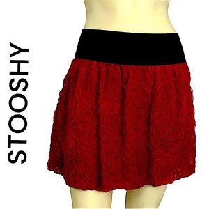 Stooshy Red Tulle Flower Skirt